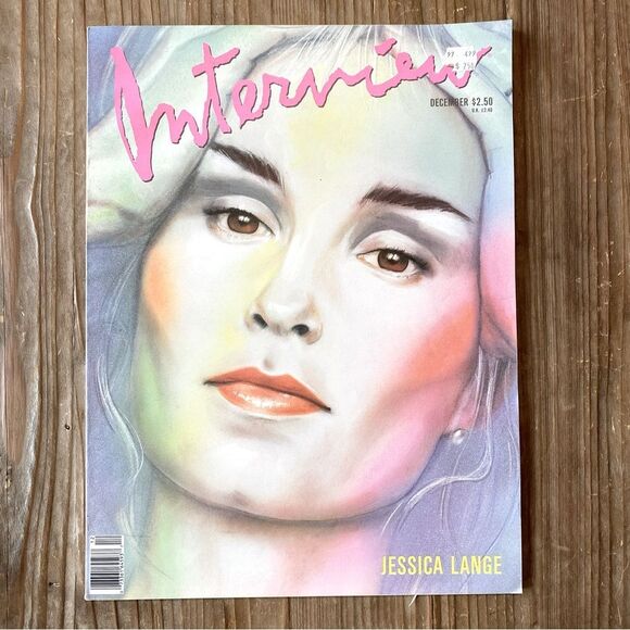 Vtg December 1989 Andy Warhol's Cover ART Interview Magazine Jessica Lange - Picture 1 of 16